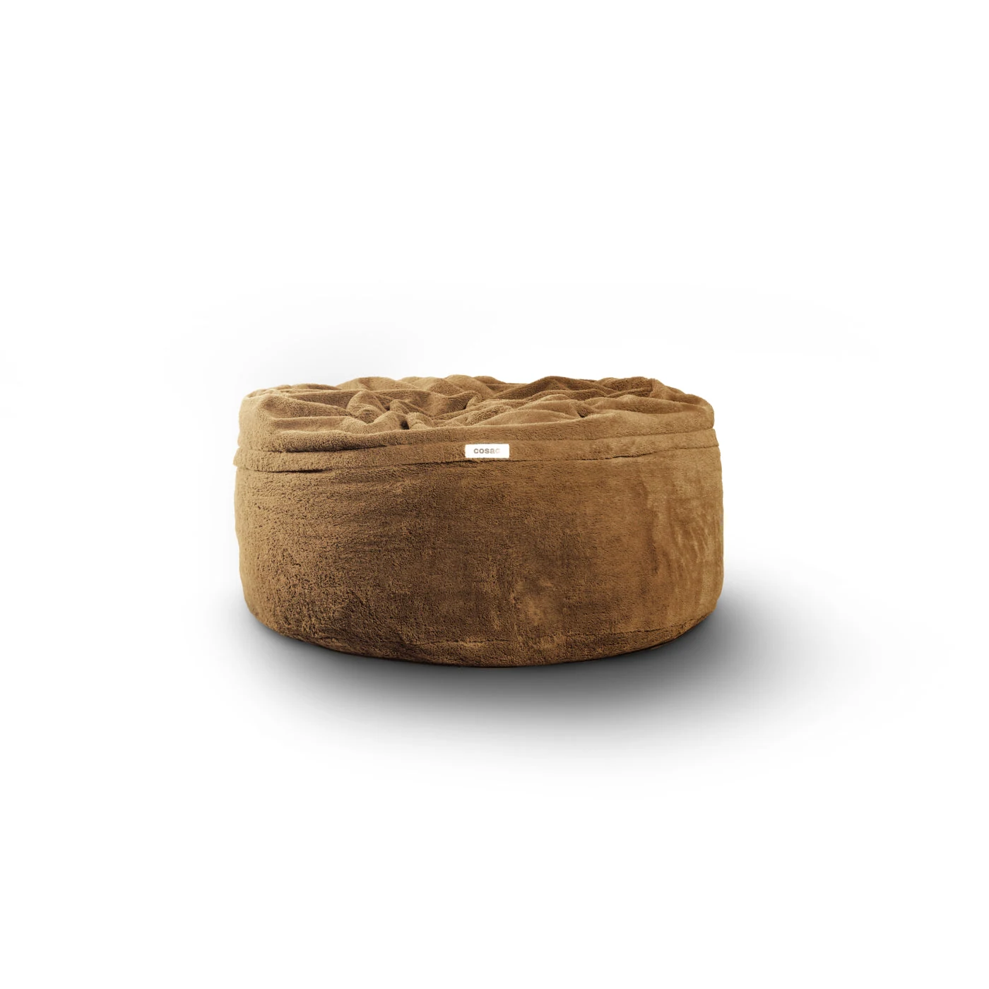 Camel Cosac 5ft beanbag with the Cosac label visible, photographed on a white background