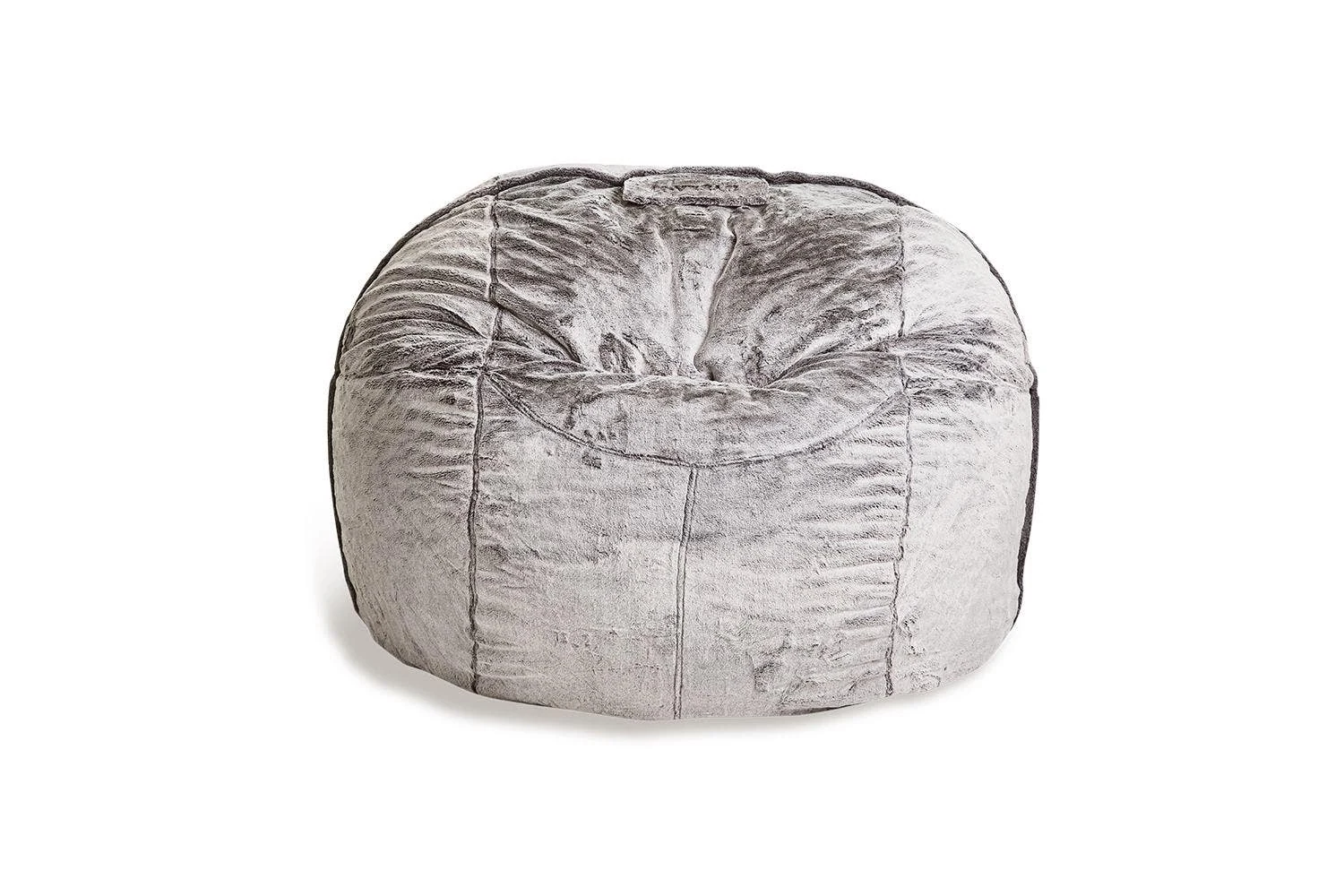 Lovesac SuperSac in Charcoal Wombat Phur, manufacturer product photograph